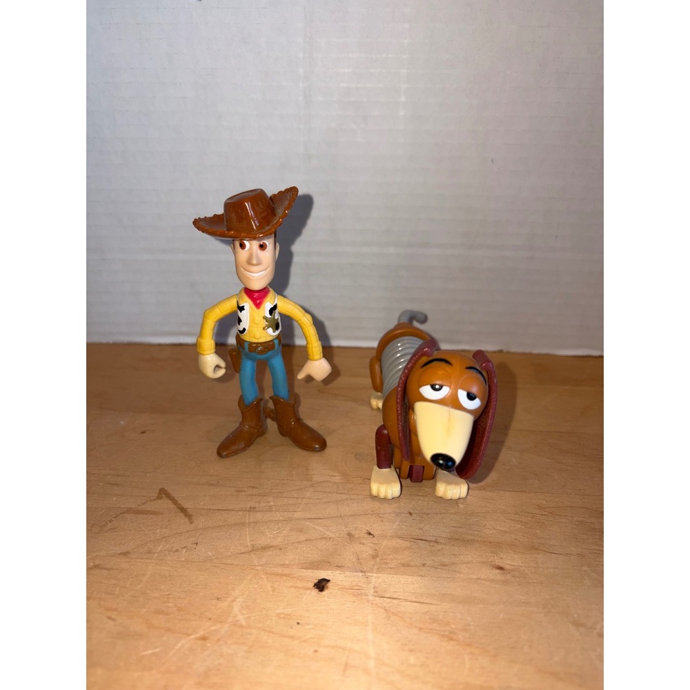 Vintage Toy Story Toys Woody & Slinky Dog Figurine Set